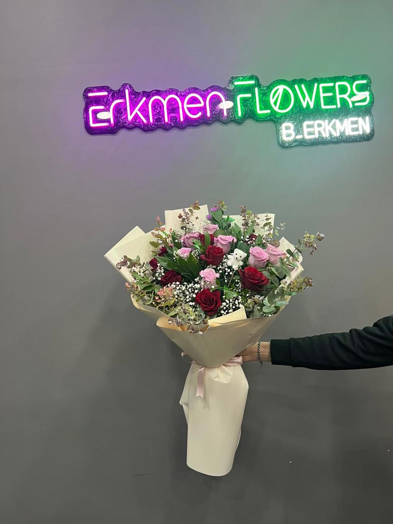 Pembe ve Kırmızı Gül Buketi