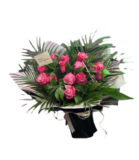 11'Lİ İthal Pembe Gül Buketi